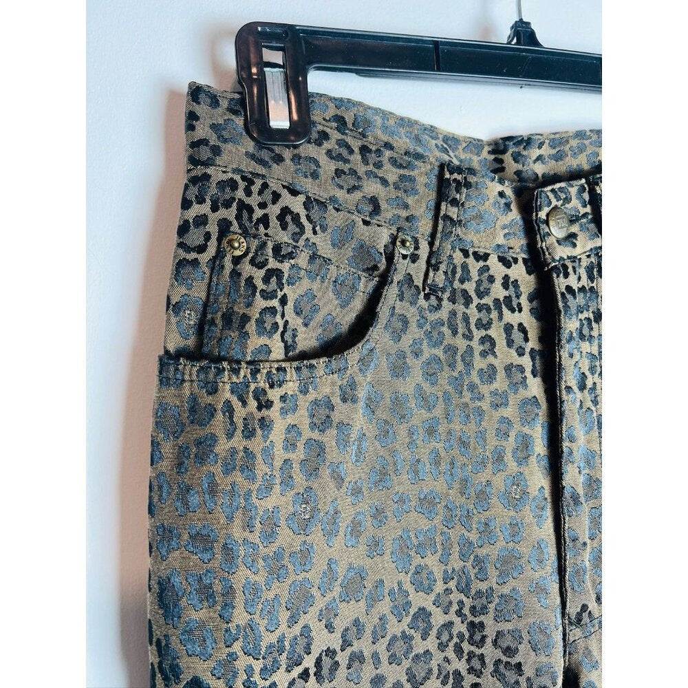 Vintage Fendi Leopard Cheetah Animal Print Pants Jeans