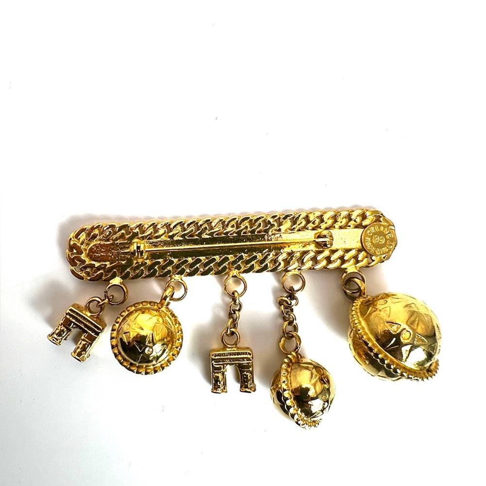 Celine Paris Gold Tone Brooch Arc de Triomphe