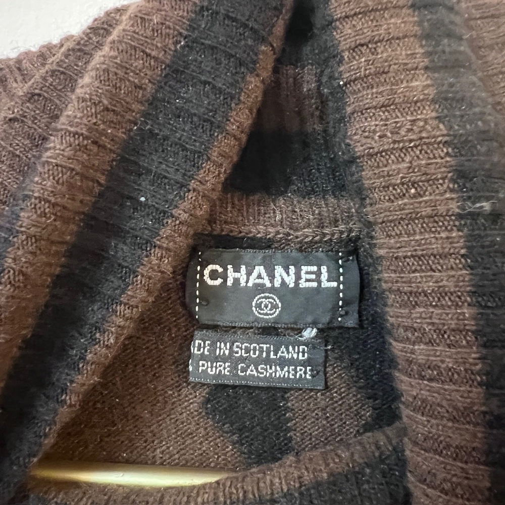 Vintage Chanel Cashmere Geometric Sweater 1980s