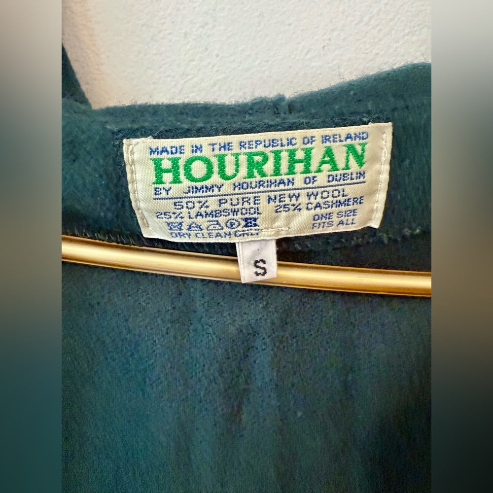 Hourihan by Jimmy Hourihan made in Ireland forrest green wool and cashmere cape