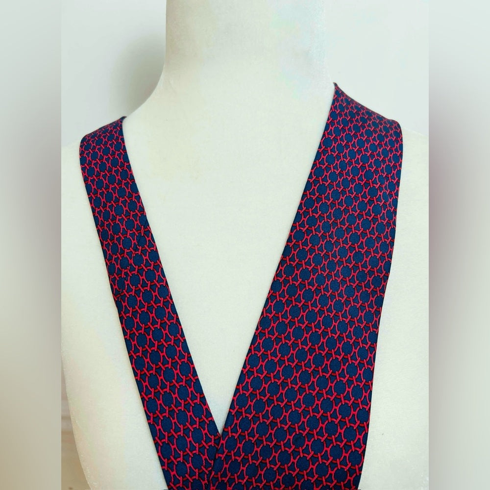 Authentic Hermes Geometric Silk Tie