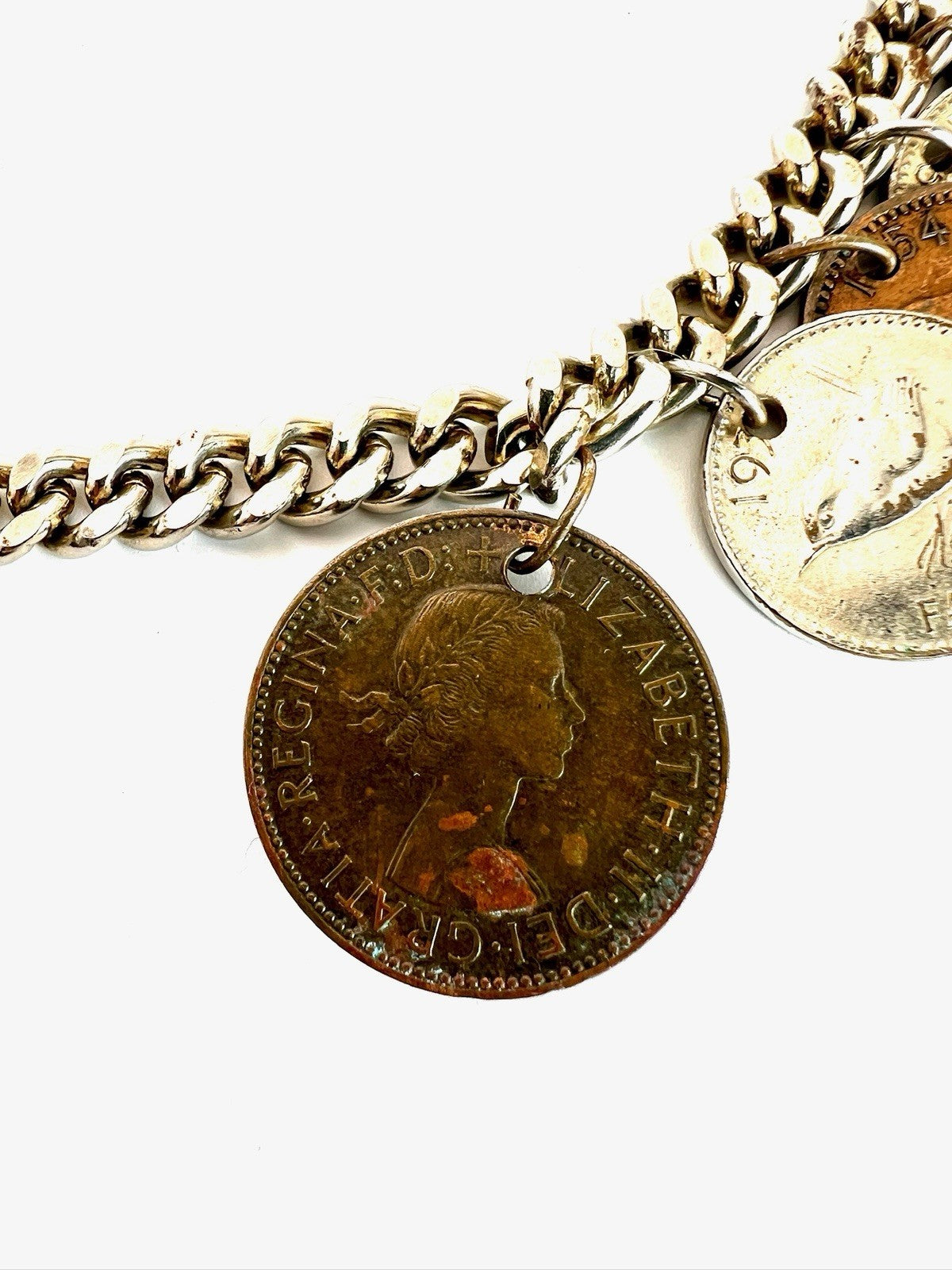 Coin Charm Bracelet Vintage