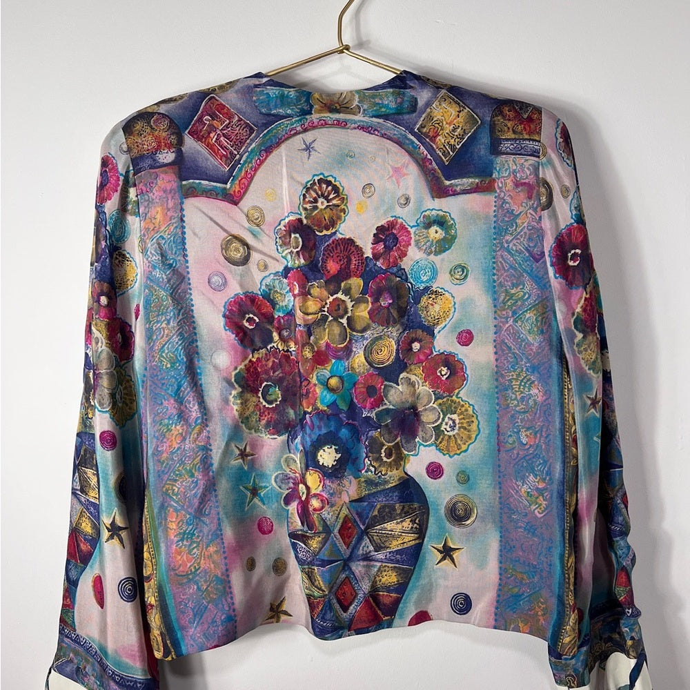 Componix Vintage Floral Contrast Blazer
