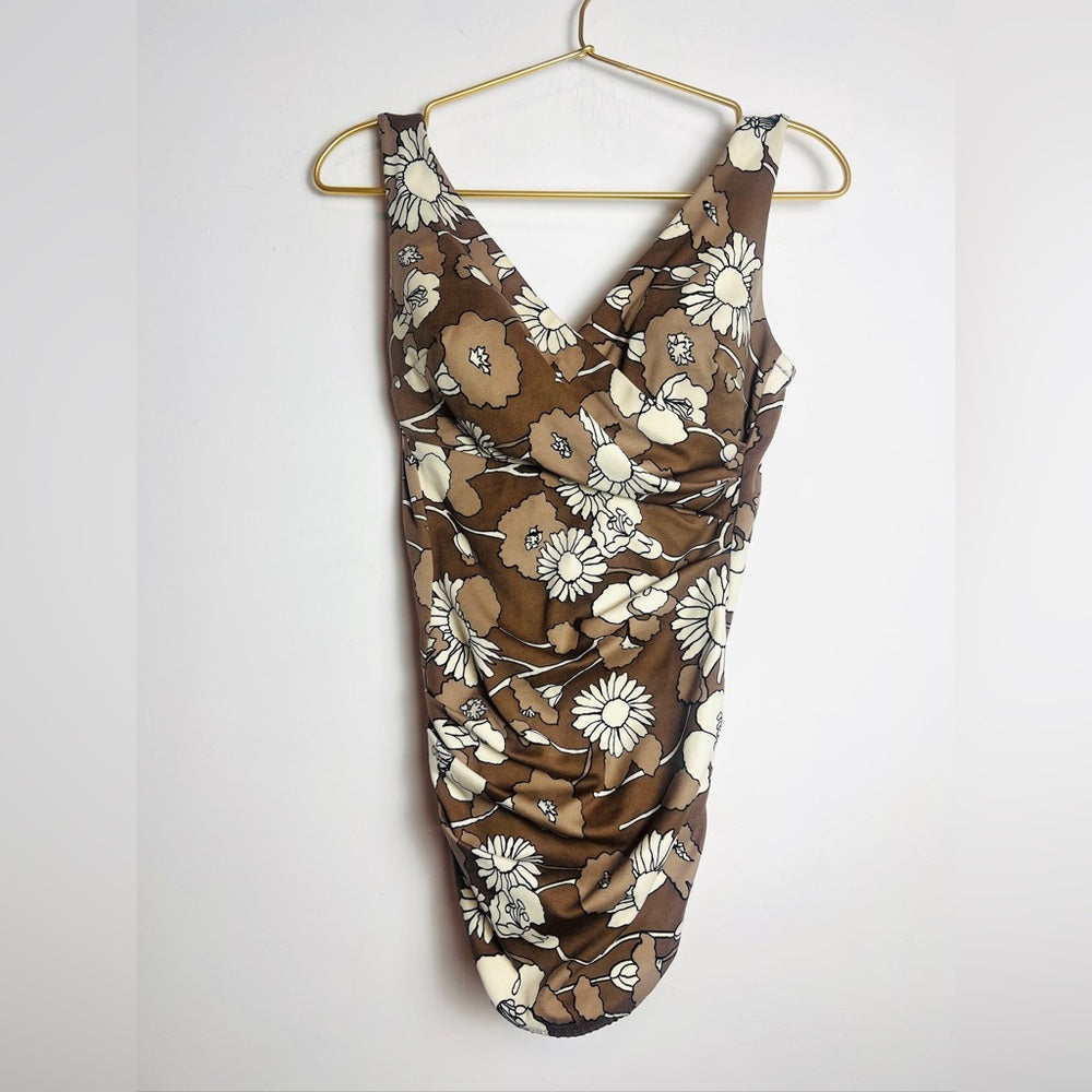 Vintage 1960s/70s Maidenform floral  Print One Piece Swimsuit  34C