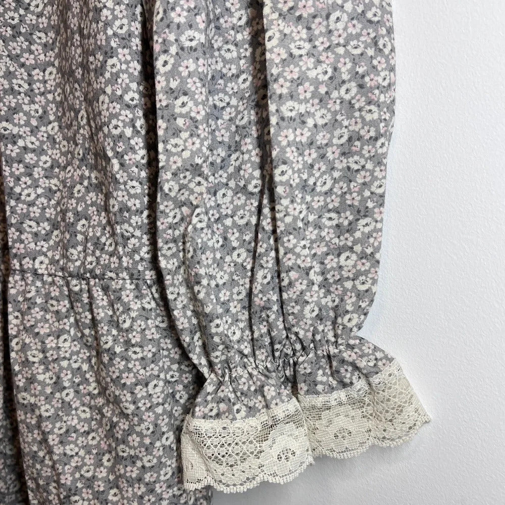 Vintage Cinderella Floral Girls Long Dress