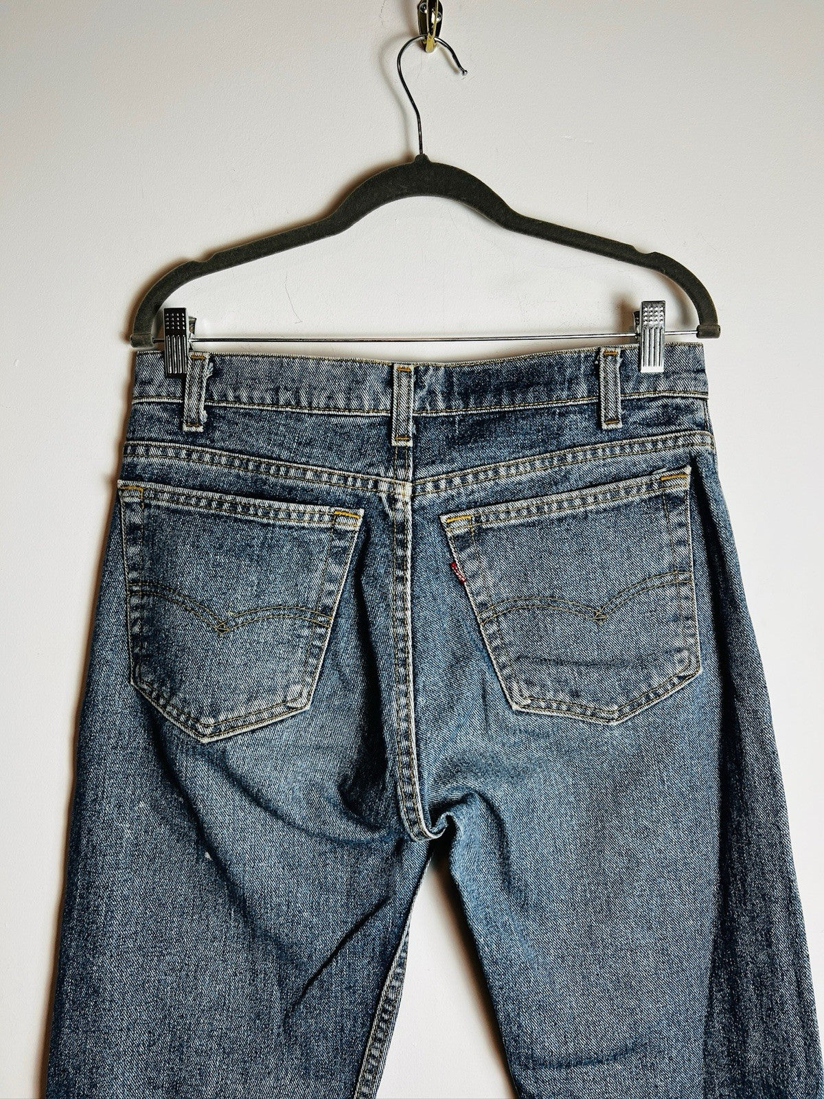 Vintage Levis 505 Jeans 32 Blue Twist Gold Pin