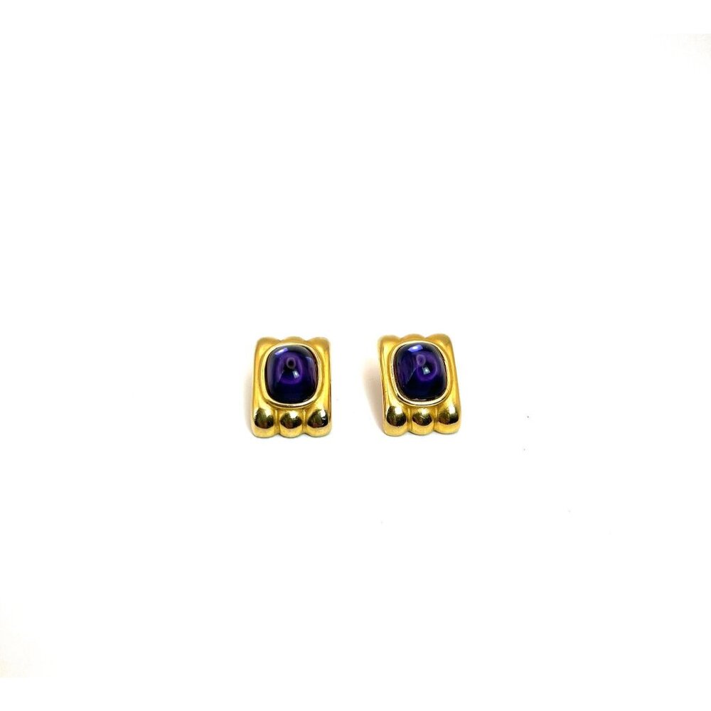 Vintage Gemstone Clip on Earrings
