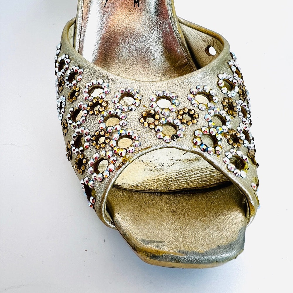 Stuart Weitzman Rhinestone Vintage Mules 7