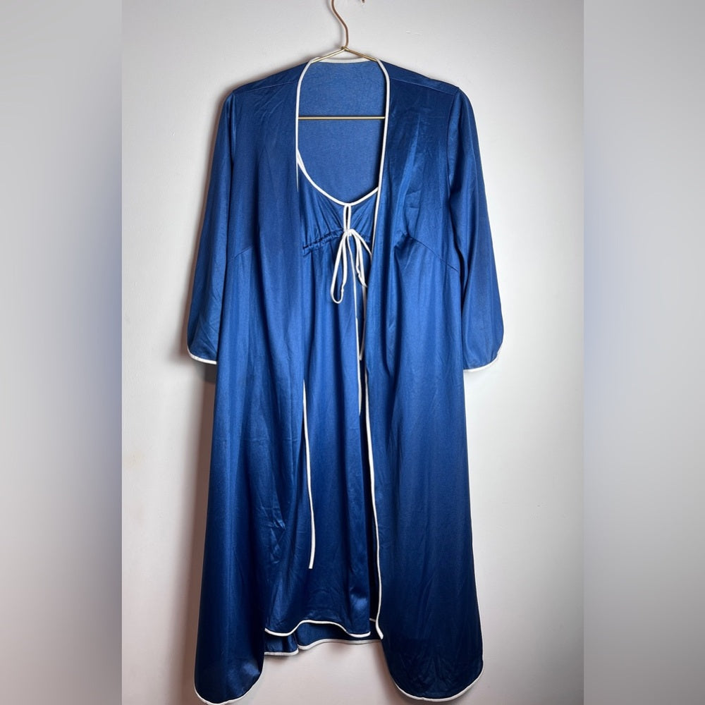 Vintage Gossard Artemis Blue Nightgown and Robe Set