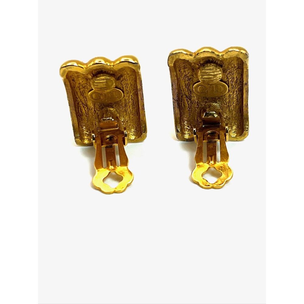 Vintage Gemstone Clip on Earrings