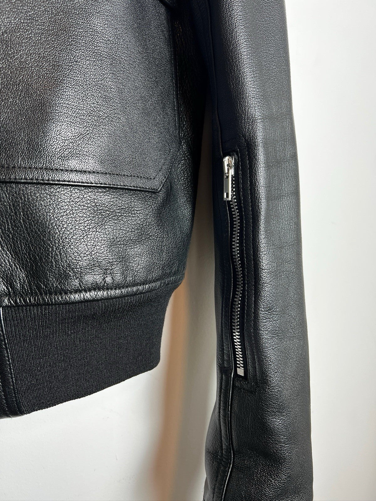 Rick Owens Walrus Leather Bomber Jacket Men’s 44 Black