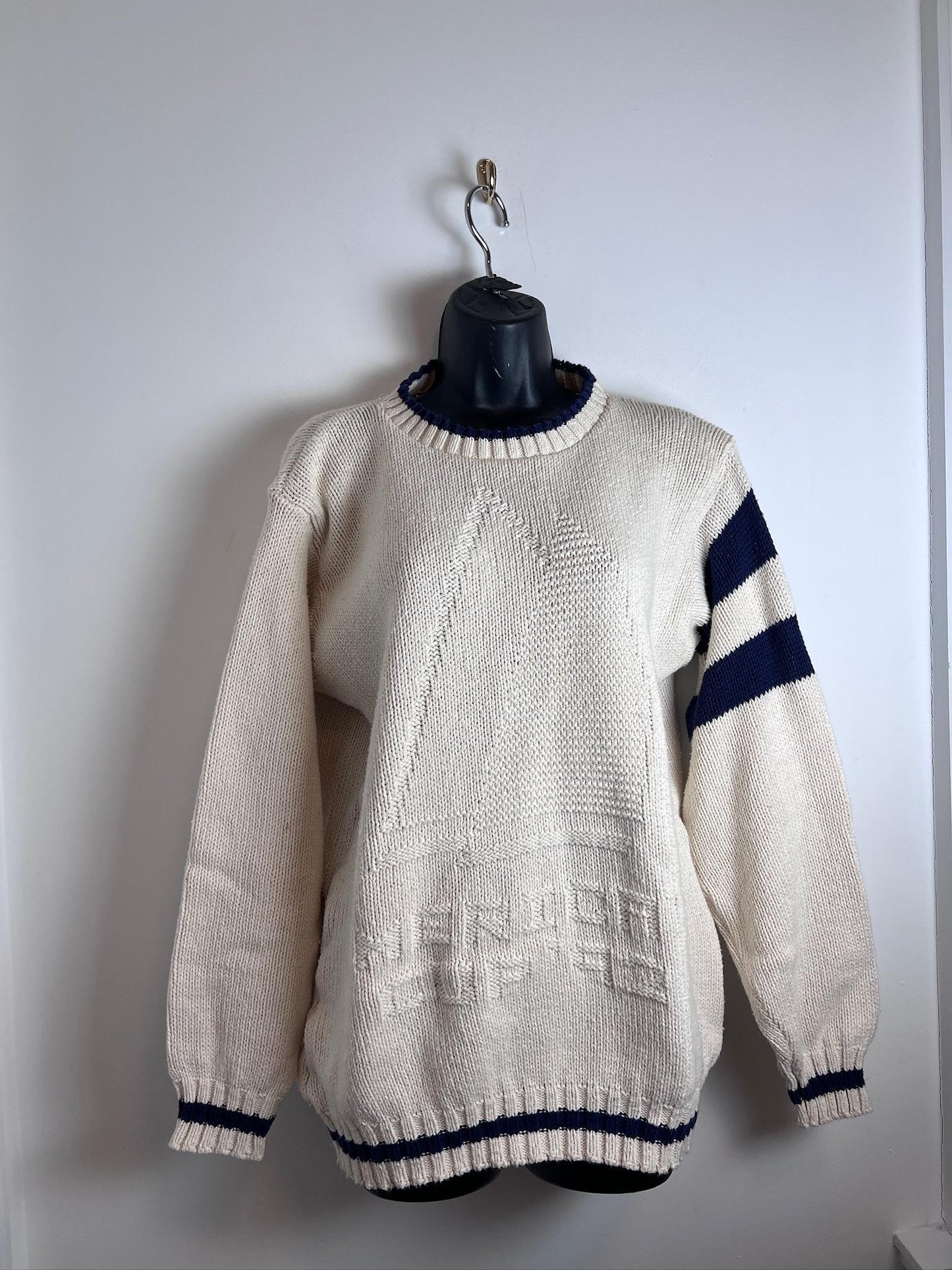 Technicraft Vintage White Chunky Sweater America's Cup 1992