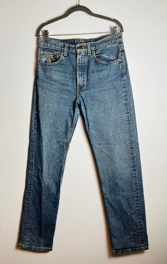Vintage Levis 505 Jeans 32 Blue Twist Gold Pin