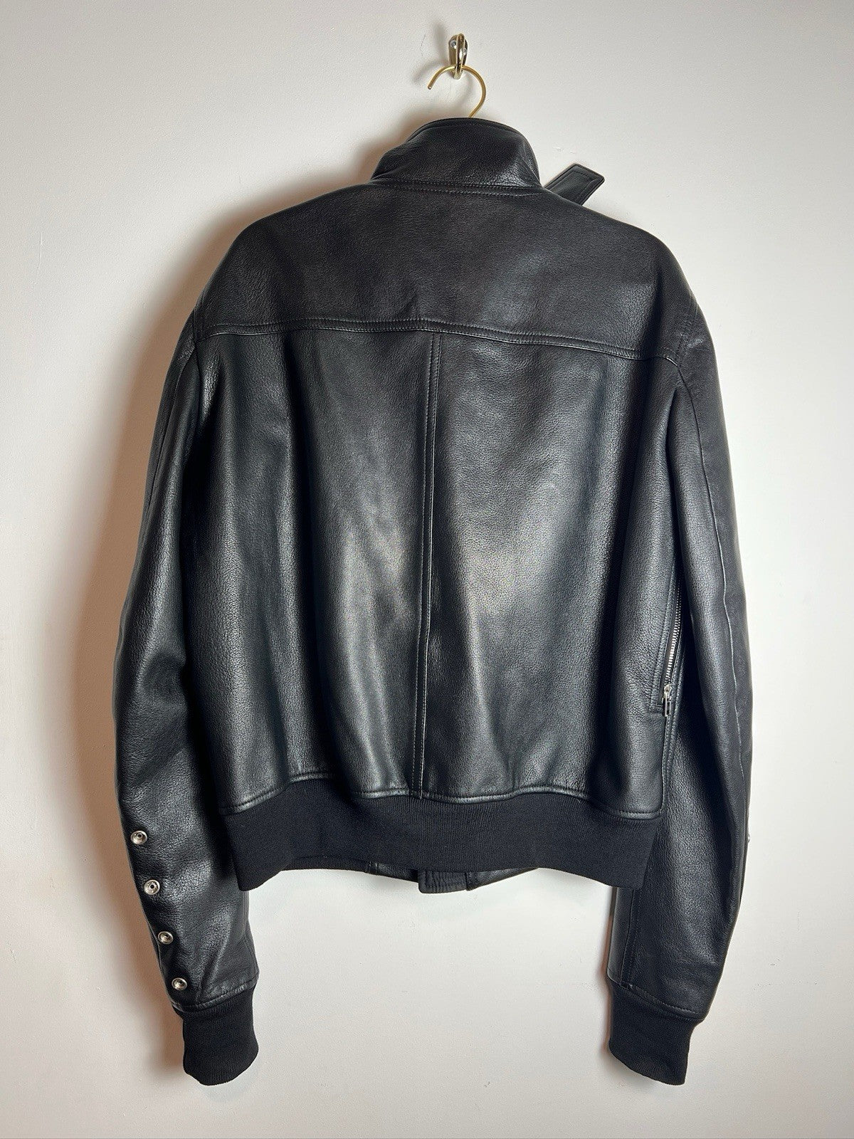Rick Owens Walrus Leather Bomber Jacket Men’s 44 Black