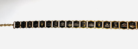 Vintage Acropolis Chain Belt Black Gold Belt