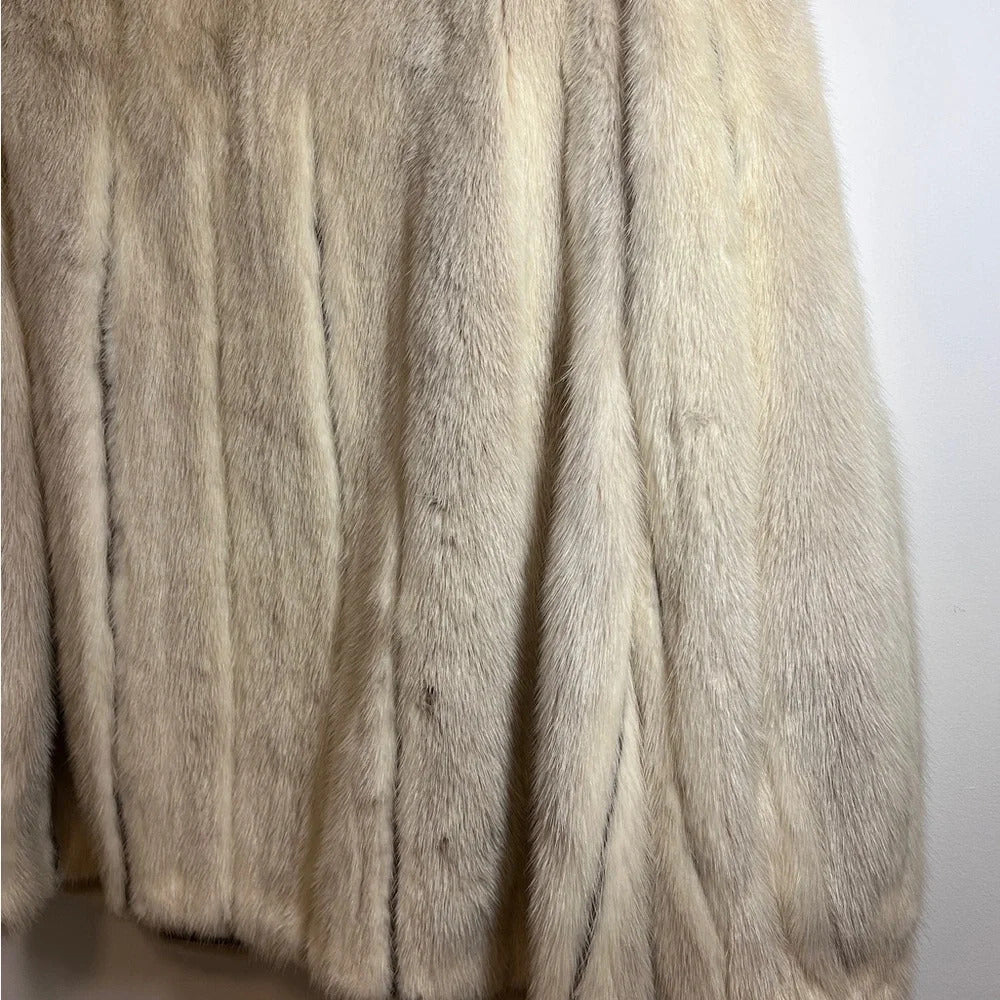 Vintage Short Fur Tan Collared Lined Jacket