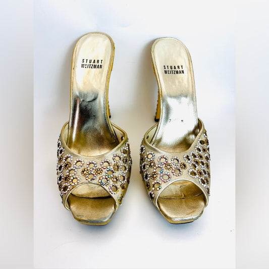 Stuart Weitzman Rhinestone Vintage Mules 7