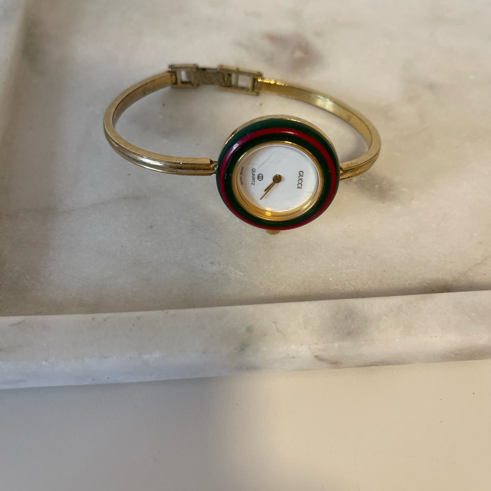 Authentic Vintage Gucci Change Bezel Gold Tone Watch