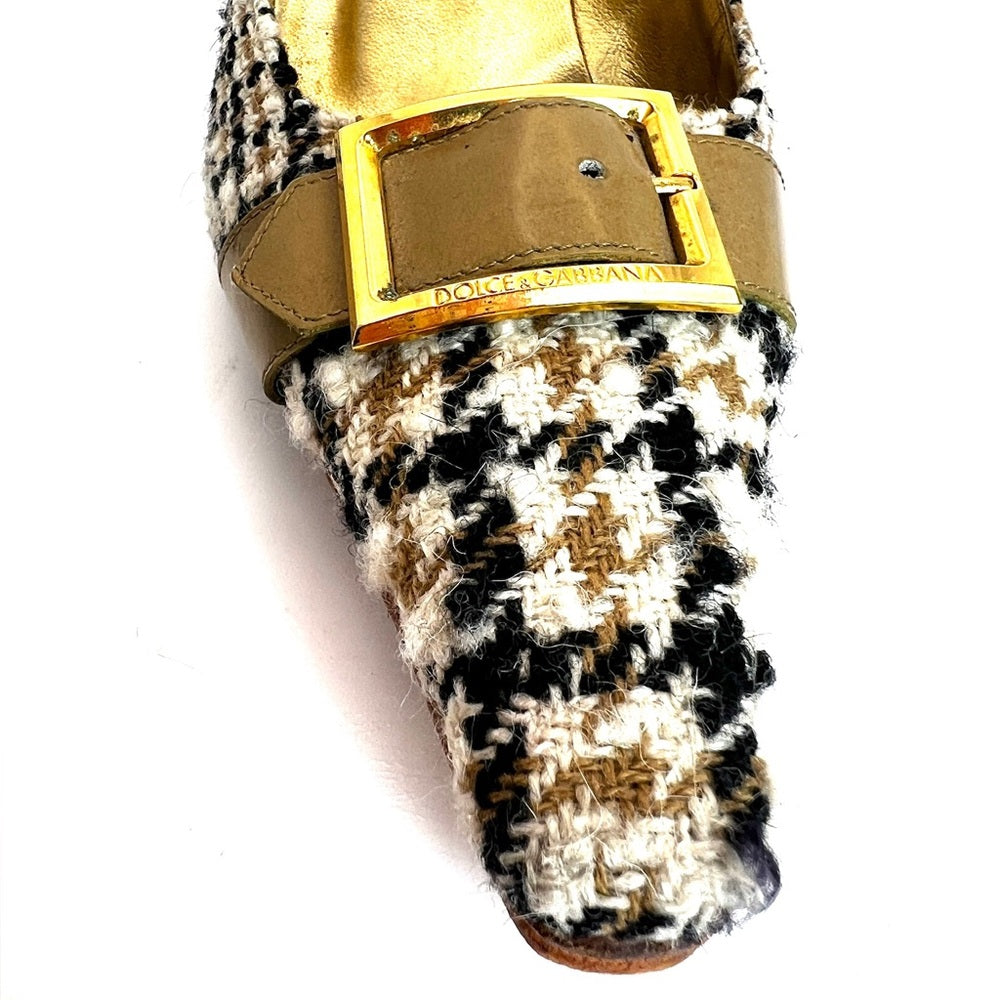 Dolce & Gabbana Houndstooth Heels - Made in Italy 37