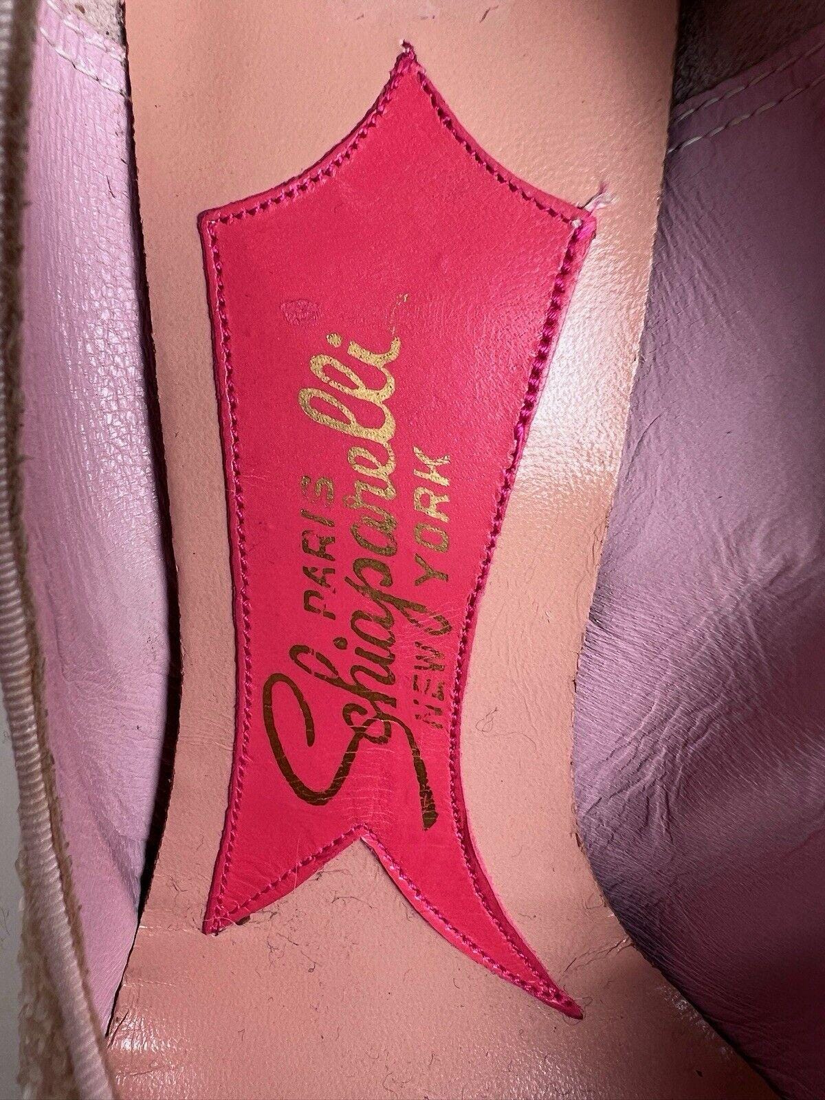 Vintage Schiaparelli Light Pink Glitter Heels 9B Stiletto