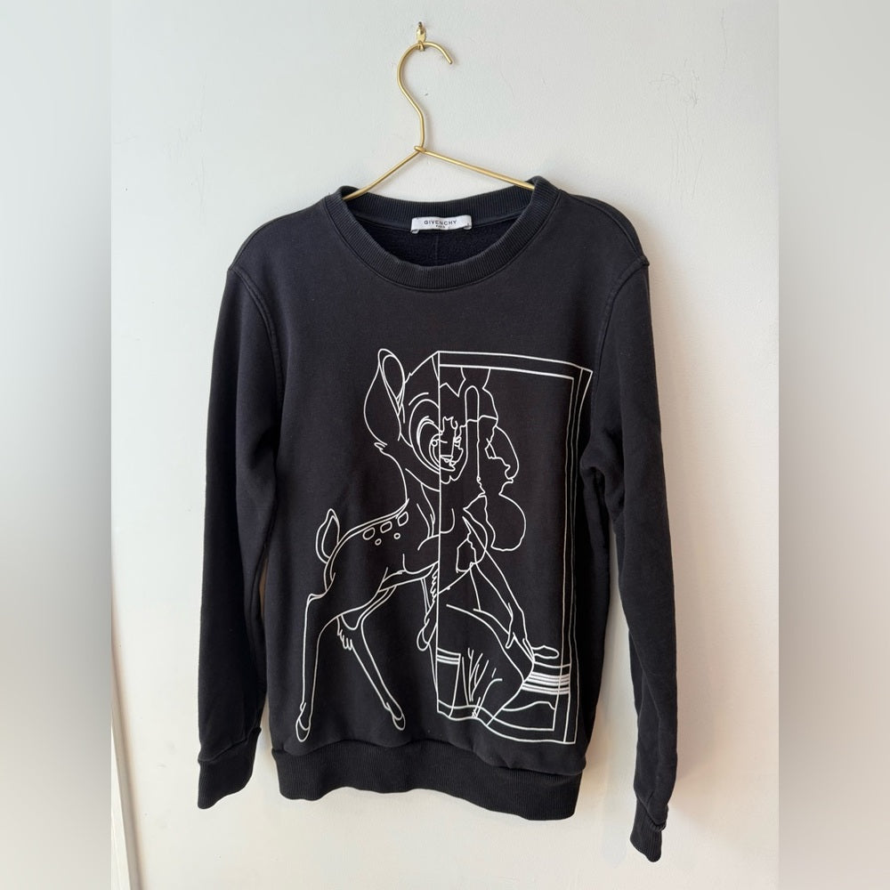 Givenchy Paris x Disney Bambi Pullover Sweatshirt Black and White XS