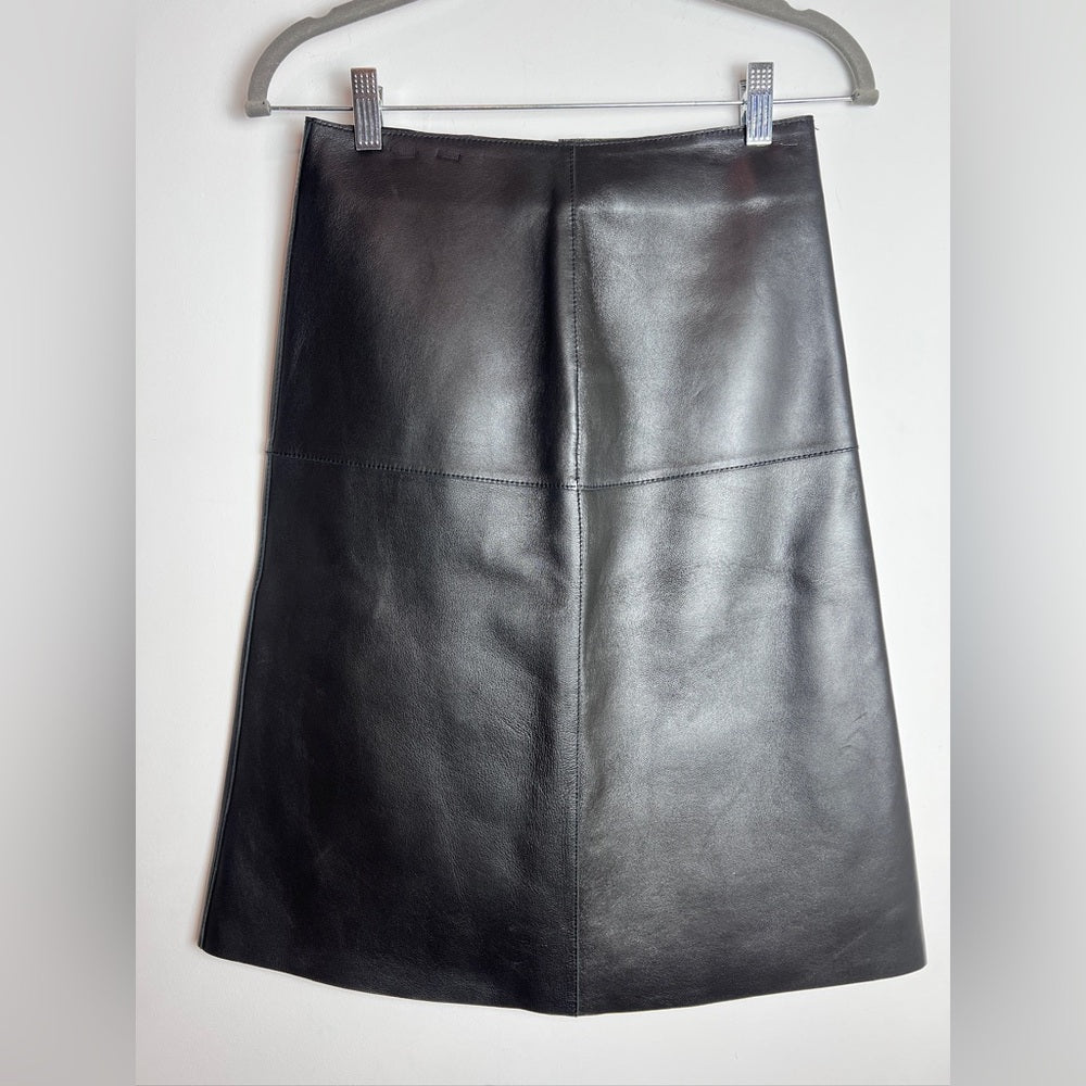 Toteme Black Leather Skirt