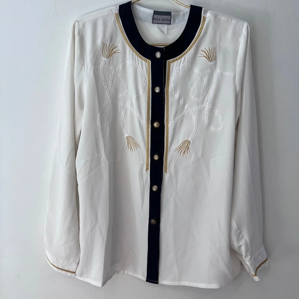 Bora Bora Vintage Blouse Button Down