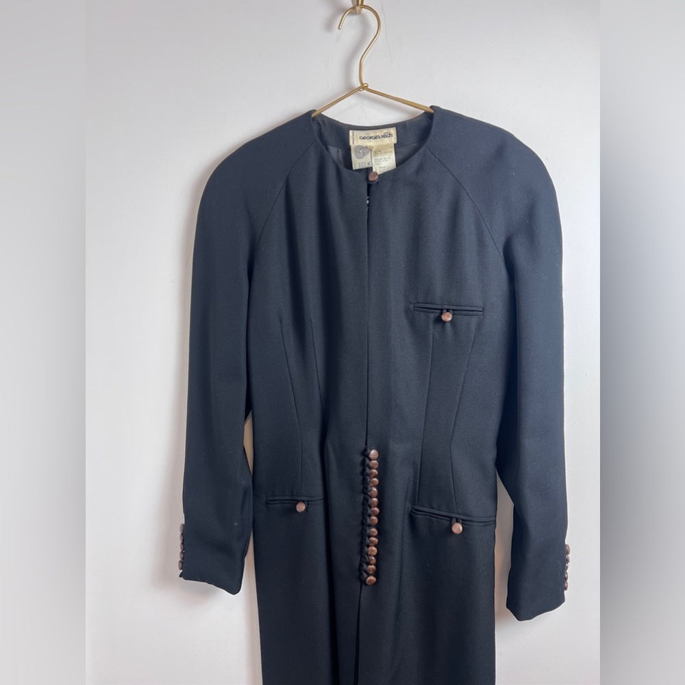 Vintage Black Georges Rech Wool Dress