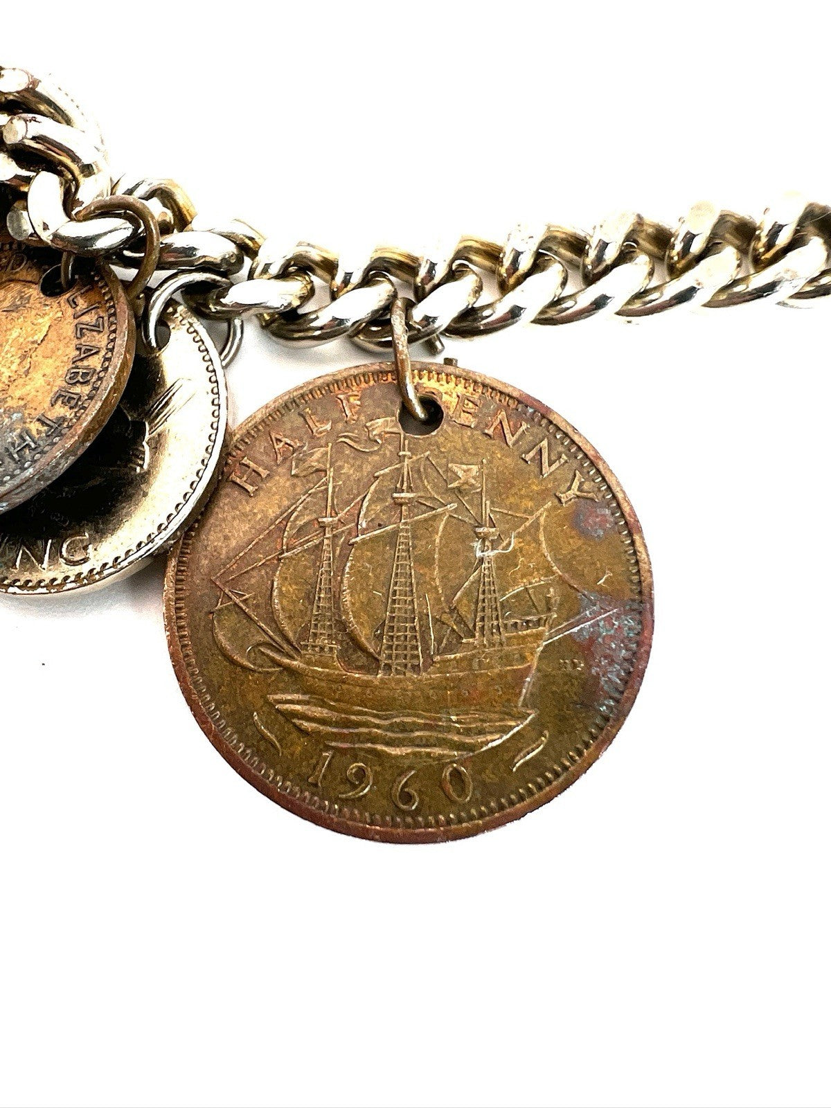 Coin Charm Bracelet Vintage