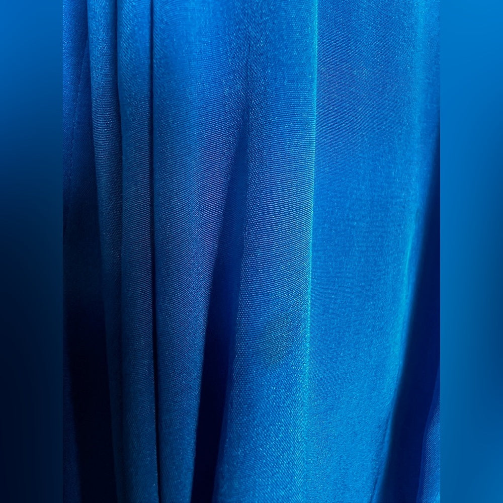 Vintage The Silk Farm royal blue cape silk blouse 4