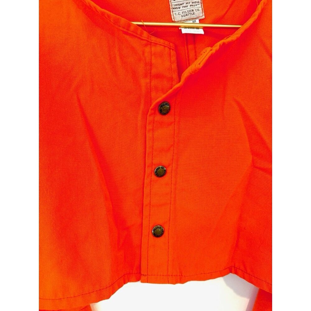 Vintage Filson Blaze Orange USA Made Snap Crop Jacket Hunting Sz 42