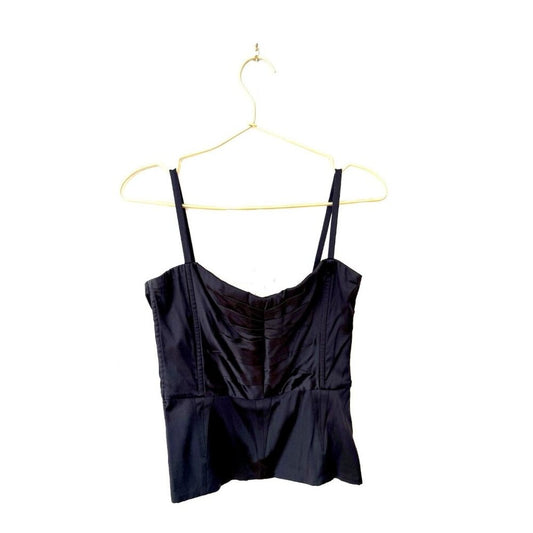 Dolce & Gabbana Silk Black Corset Bustier Blouse Top Italy
