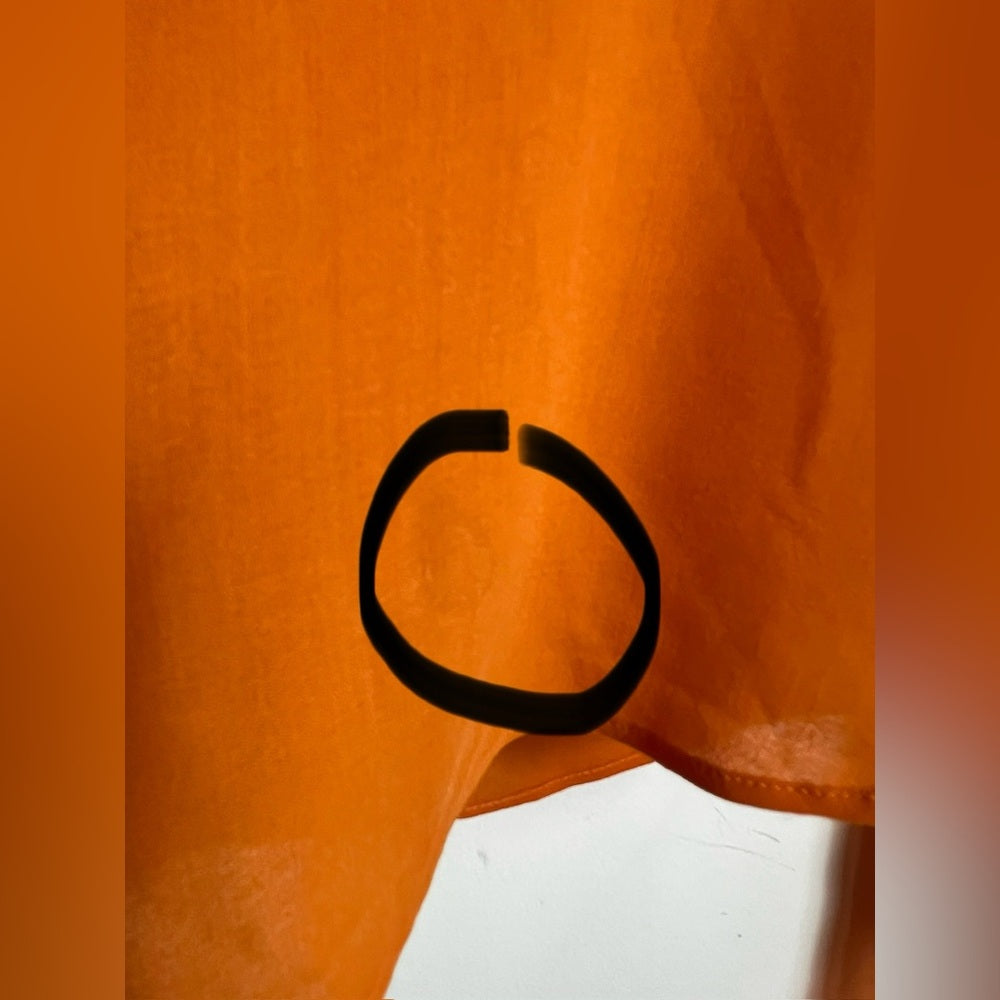 Hermes Orange Tie Blouse Buttondown 36