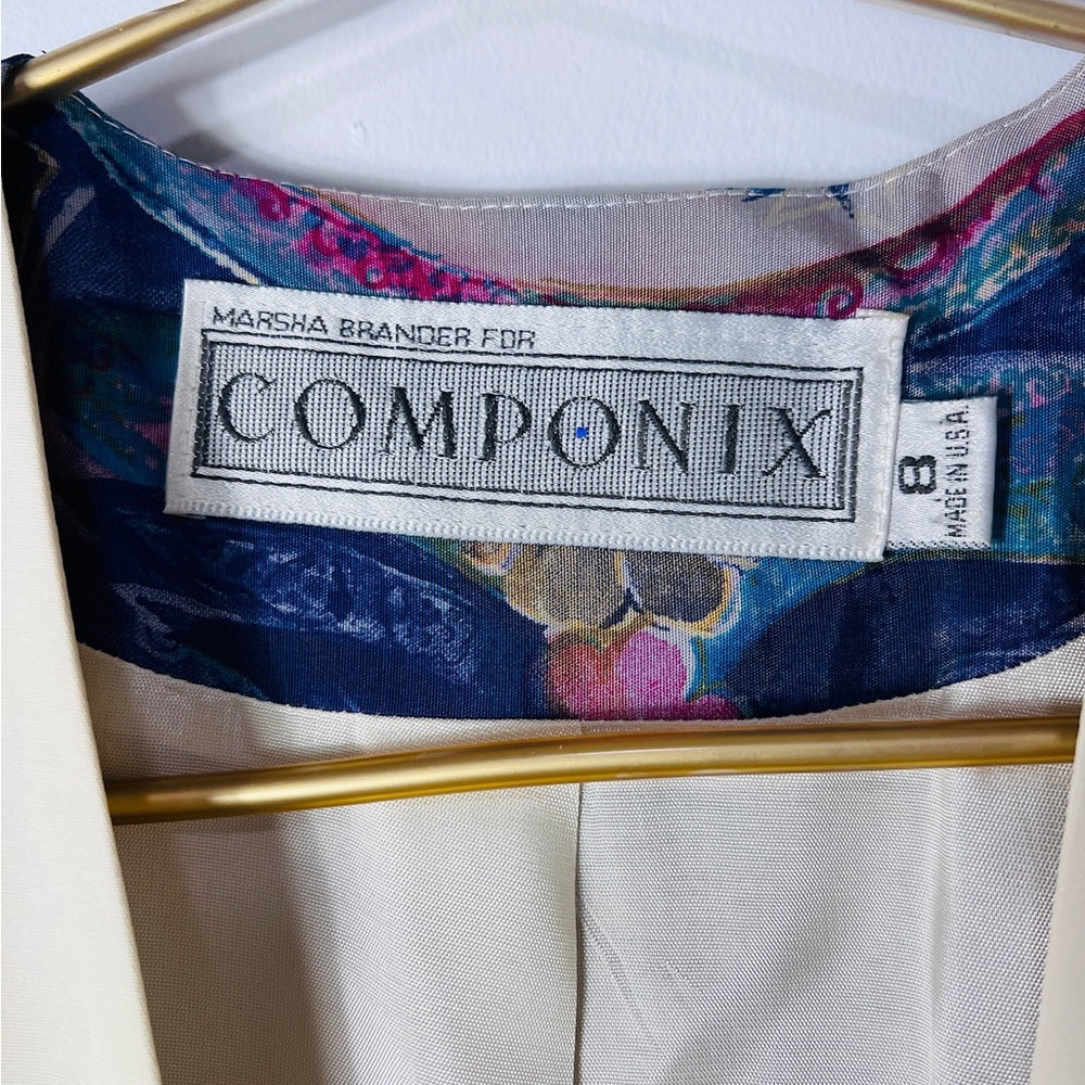 Componix Vintage Floral Contrast Blazer