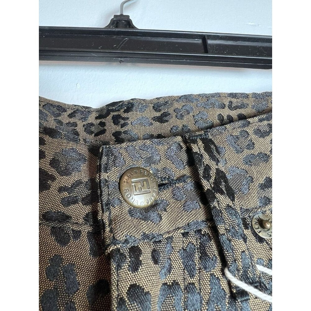 Vintage Fendi Leopard Cheetah Animal Print Pants Jeans