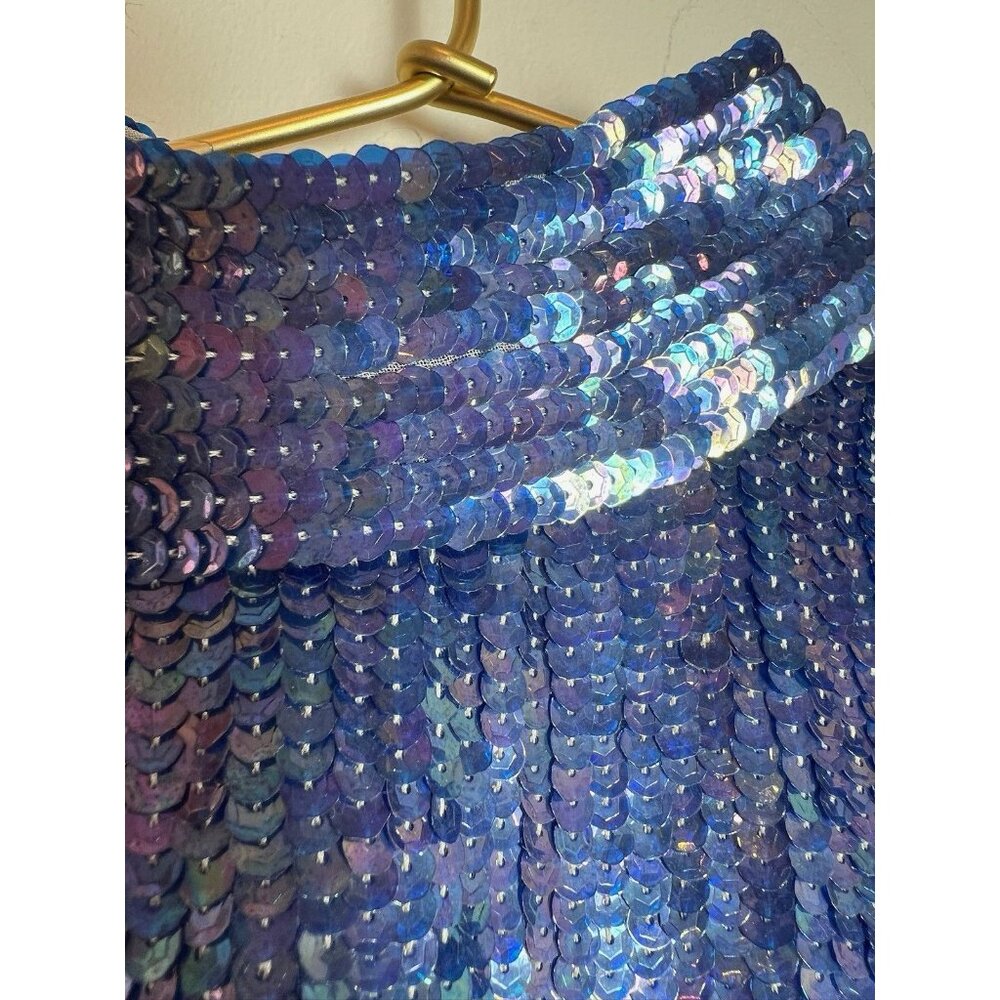 Versace Sequin Blue Couture Dress 38