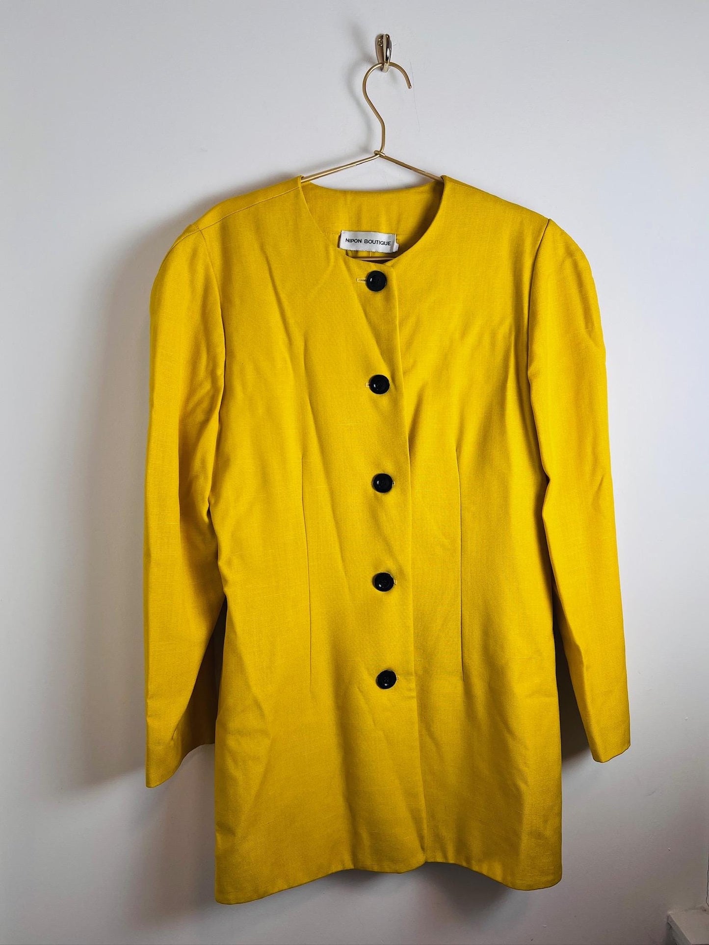 Nipon Boutique Vintage Yellow Long Blazer Jacket