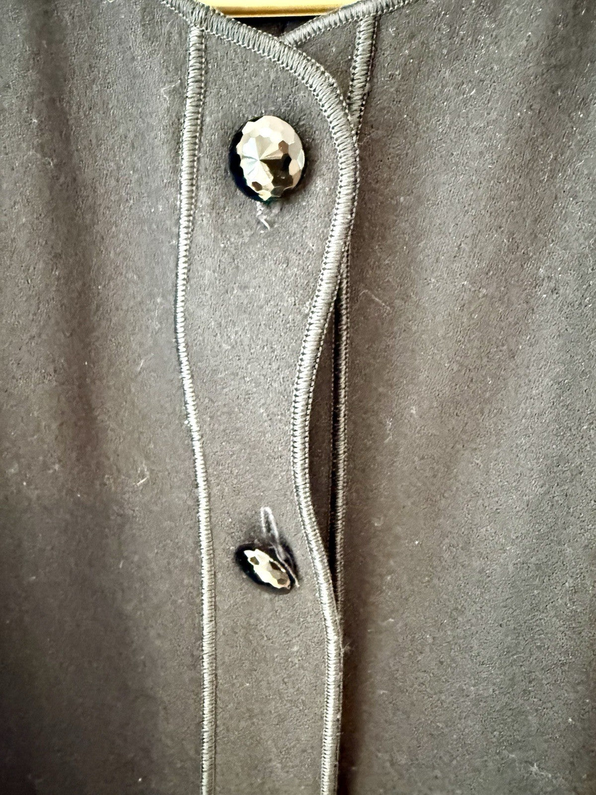 Vintage Mrs H Winter Sweater Blazer Black Wool Buttons
