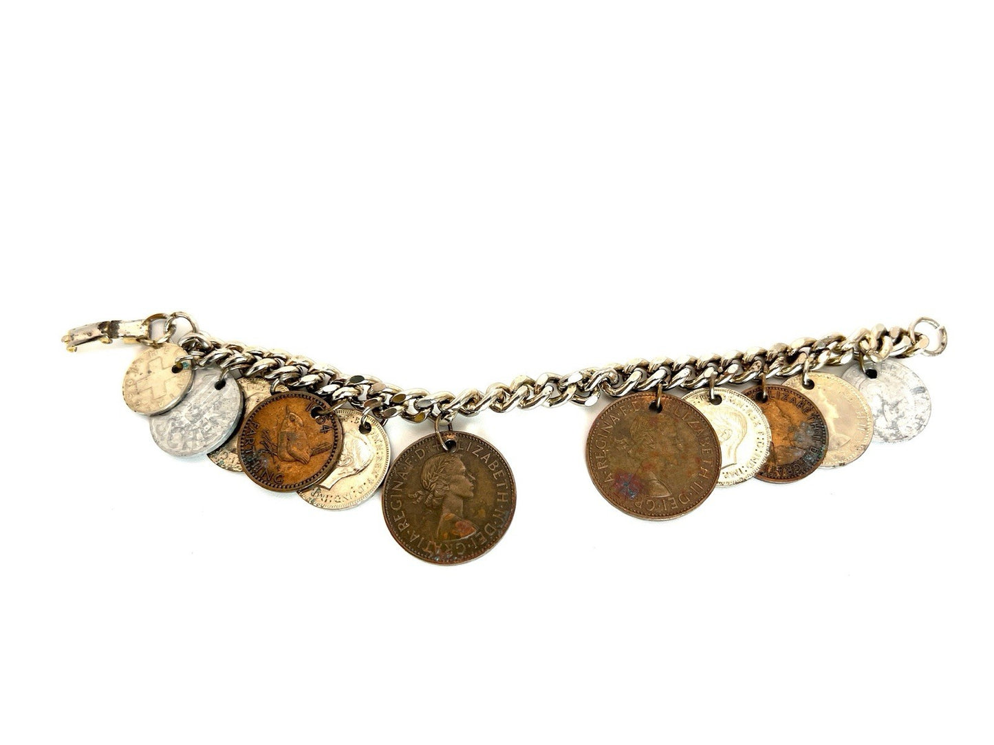 Coin Charm Bracelet Vintage