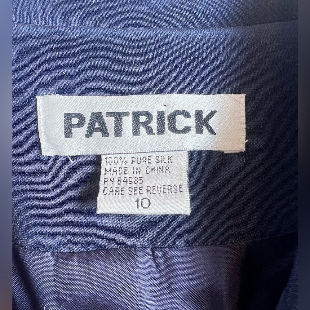 Patrick Collection Vintage Silk Navy Vest Dress
