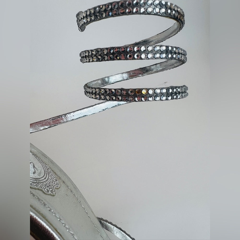 Rene Caovilla Silver crystal sandals Stiletto