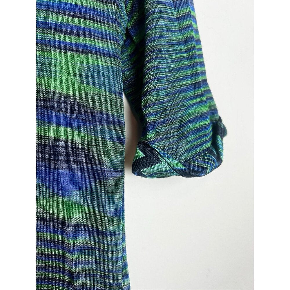 Missoni Wave Stripe Jacquard Knit Shirt Green Short sleeve