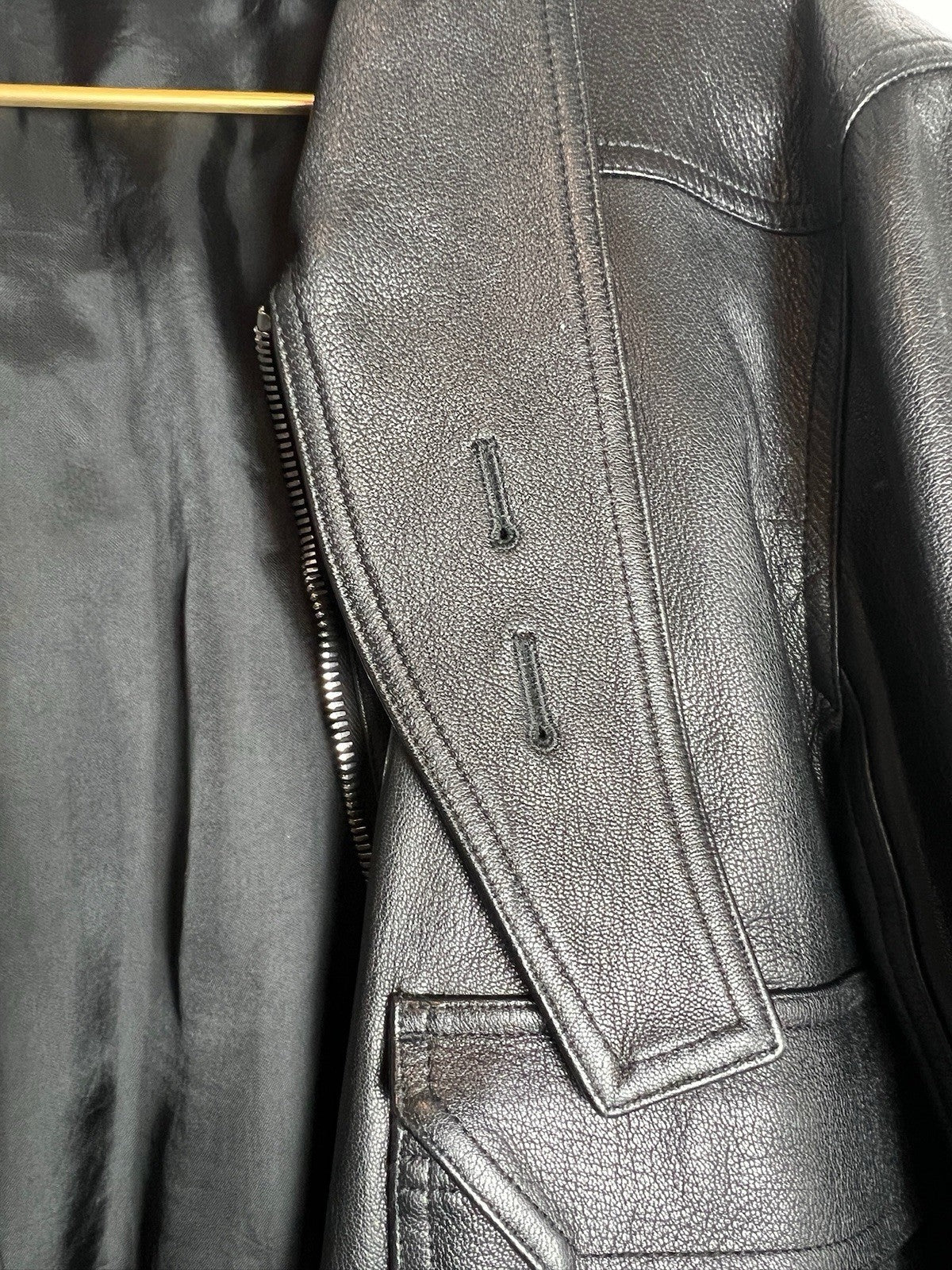 Rick Owens Walrus Leather Bomber Jacket Men’s 44 Black