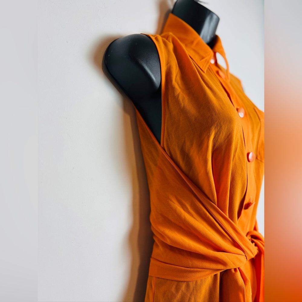 Hermes Orange Tie Blouse Buttondown 36