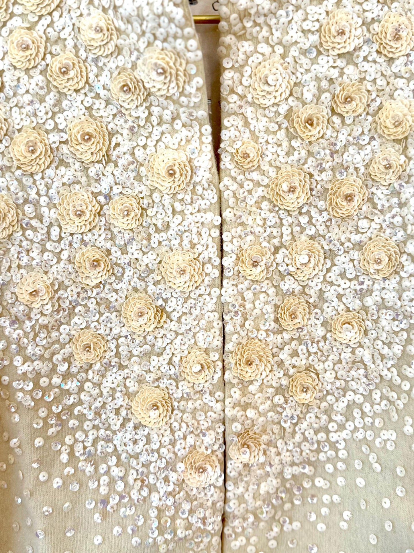 Vintage Banff Floral Sequin Wool Cardigan Retro Pin up