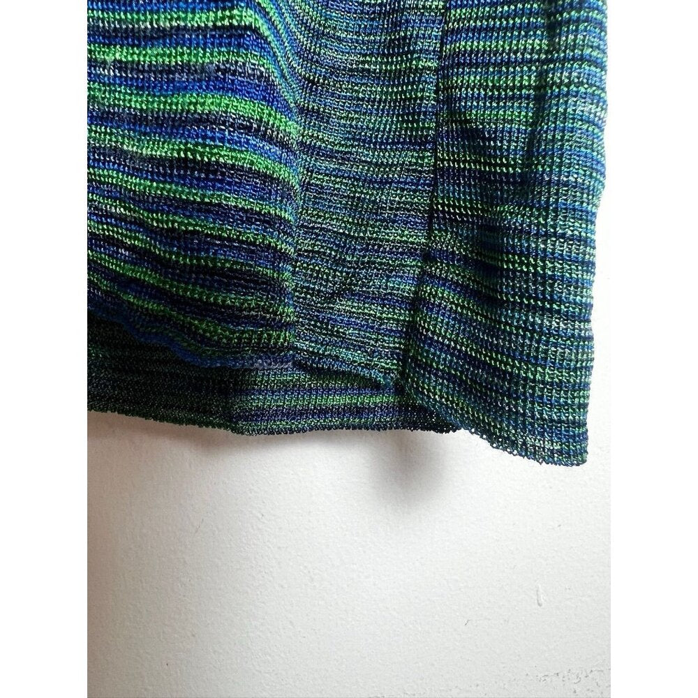 Missoni Wave Stripe Jacquard Knit Shirt Green Short sleeve
