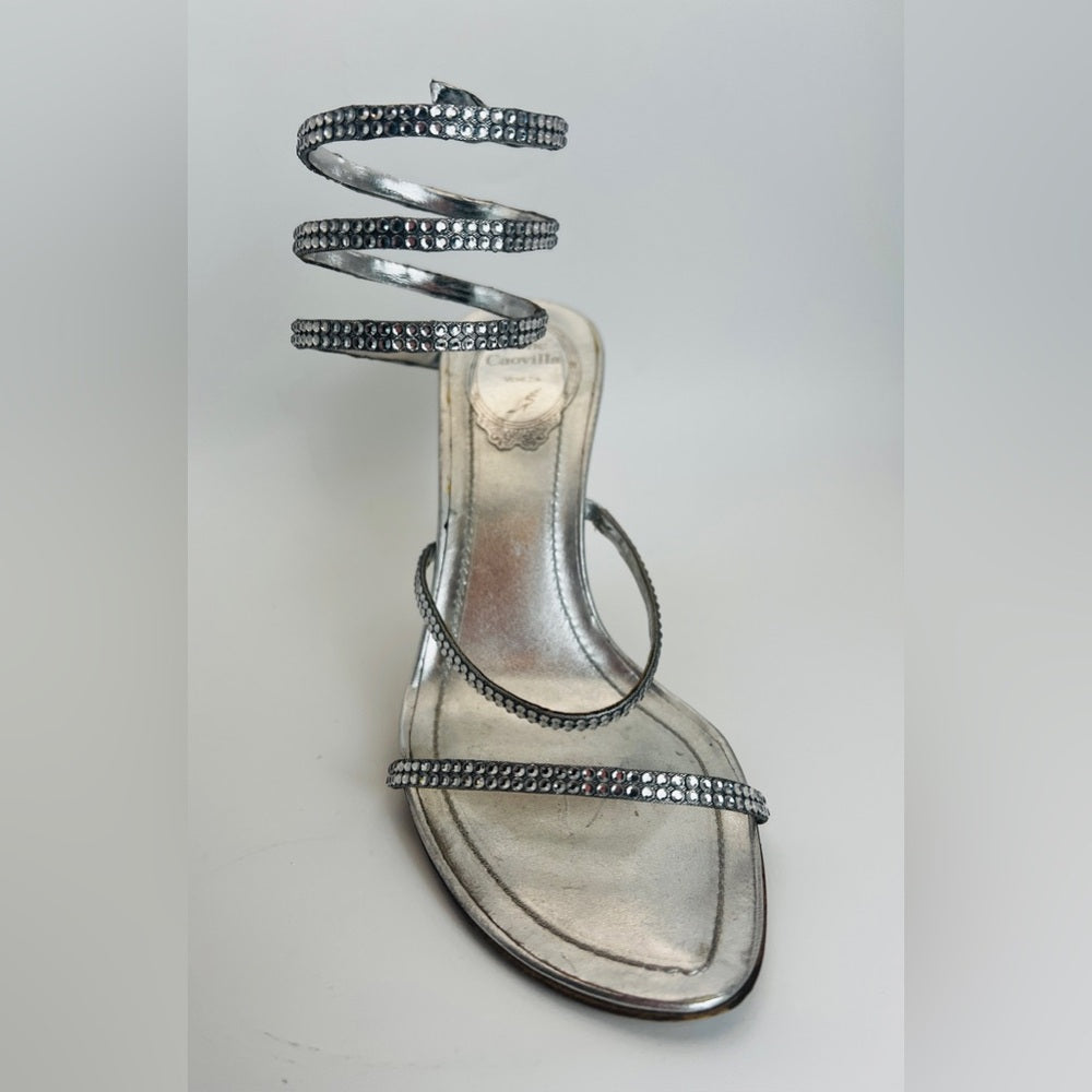 Rene Caovilla Silver crystal sandals Stiletto