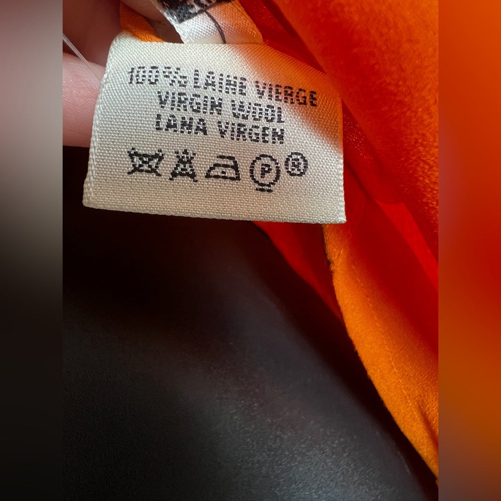 Hermes Orange Tie Blouse Buttondown 36