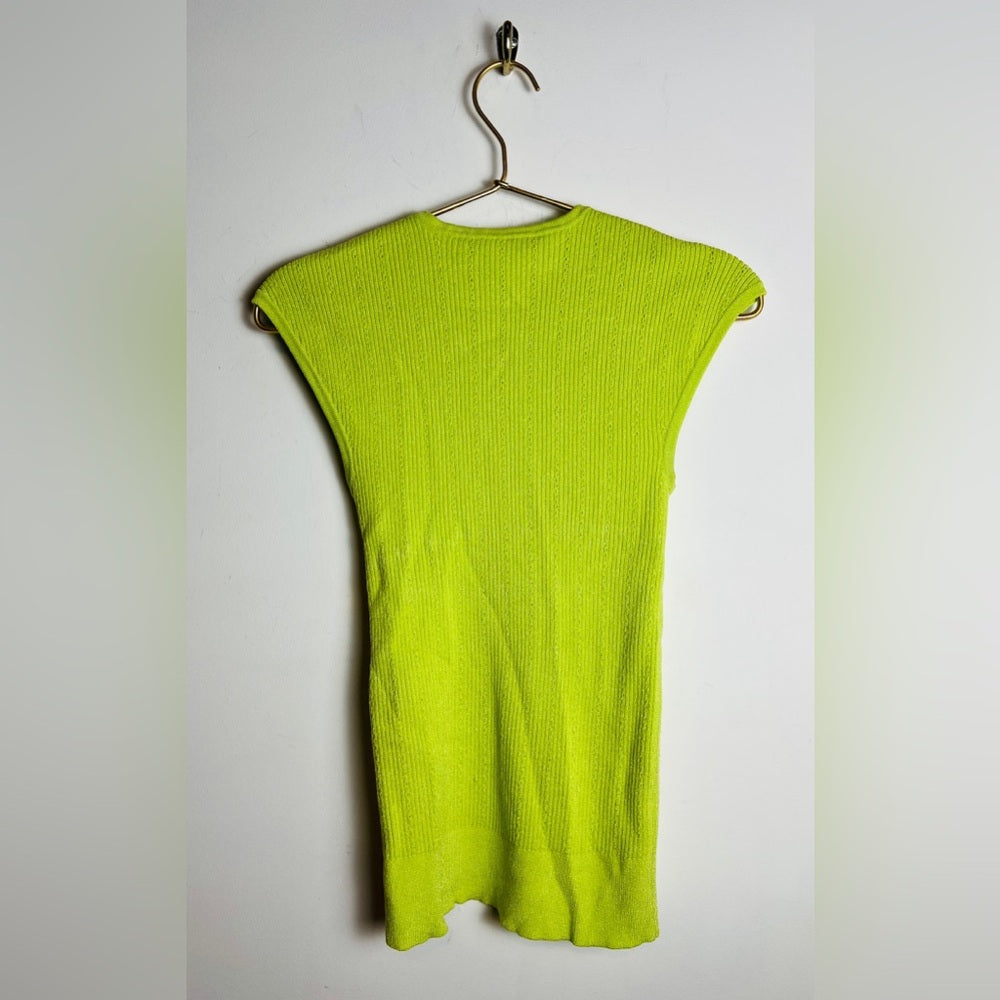 Balmain Neon Green Top Gold Button