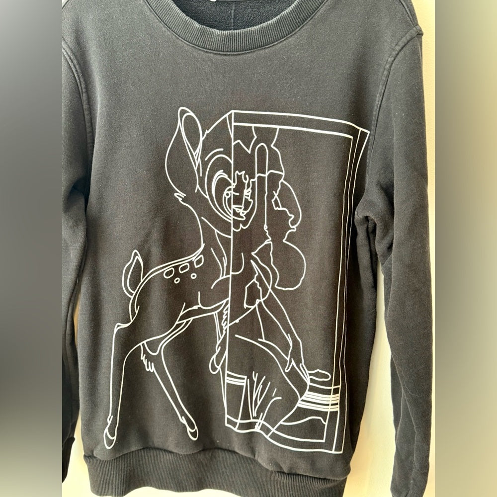 Givenchy Paris x Disney Bambi Pullover Sweatshirt Black and White XS